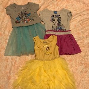 Disney Dresses 👗Ariel, Belle and Elsa all size 2T